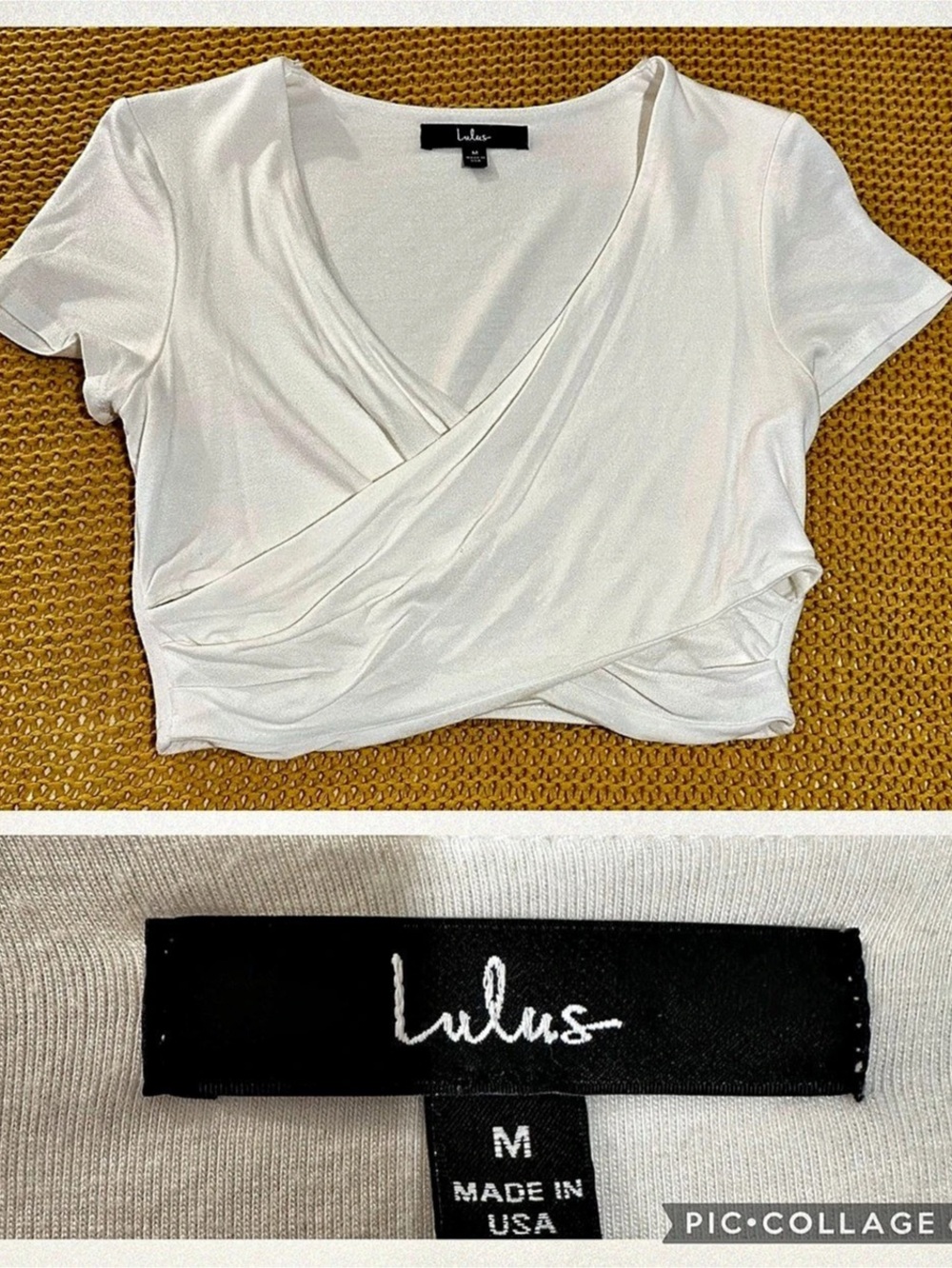 Lulus Women's Wrap Front Crop Top in White